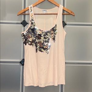 Express Pink Sequin Tank